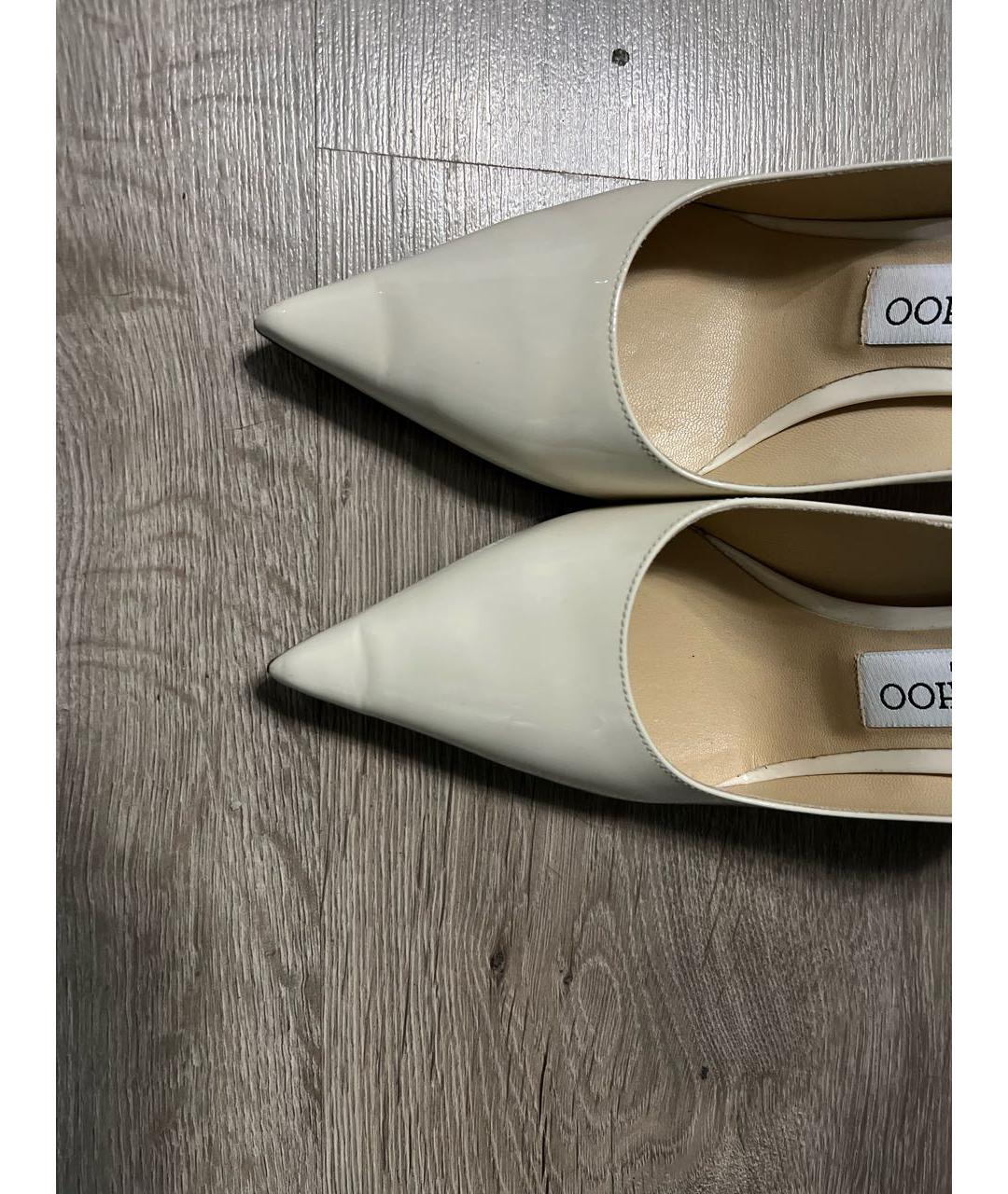 JIMMY CHOO Белые кожаные туфли, фото 7