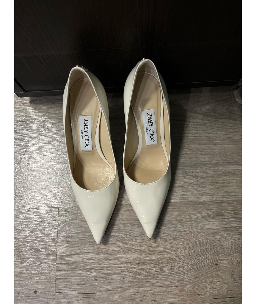 JIMMY CHOO Белые кожаные туфли, фото 2