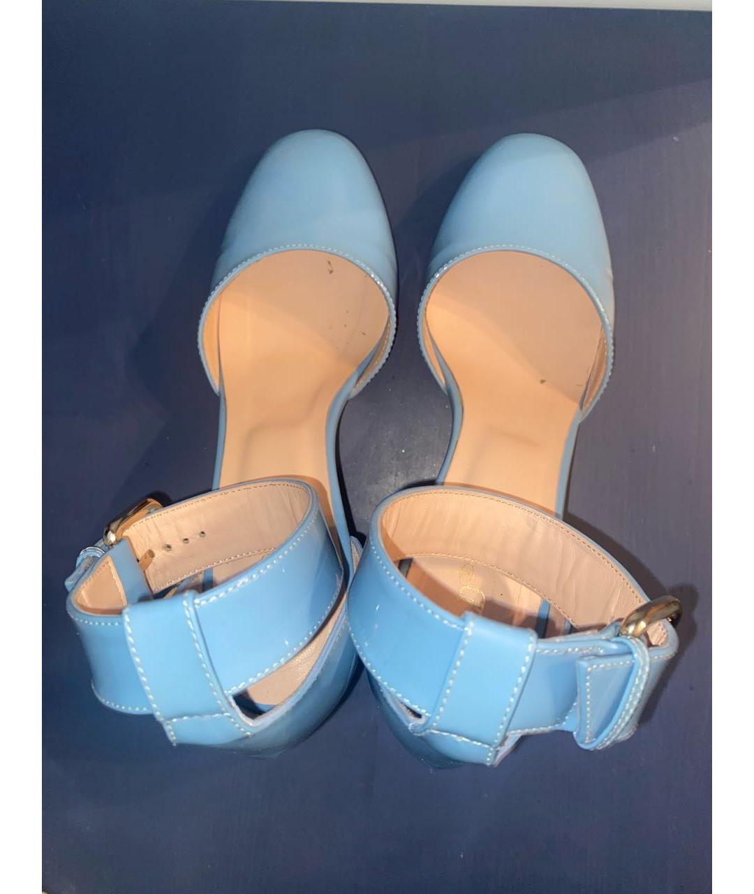 RED VALENTINO Голубые туфли из лакированной кожи, фото 3