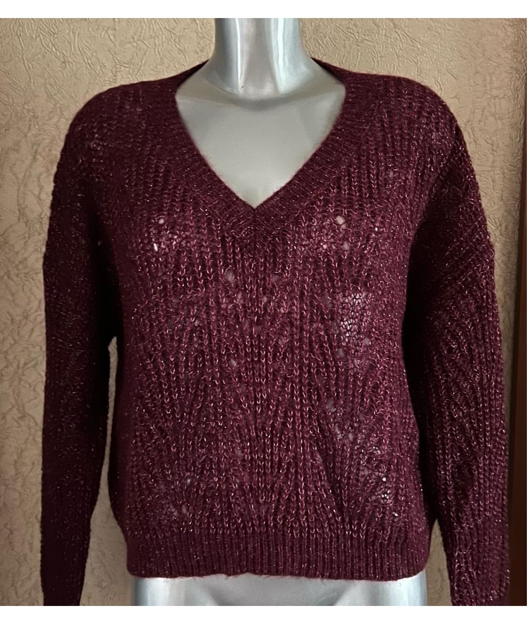 MARINA RINALDI Бордовый шерстяной джемпер / свитер, фото 4