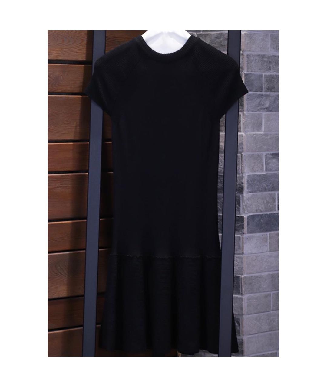 RED VALENTINO Черное шерстяное повседневное платье, фото 3