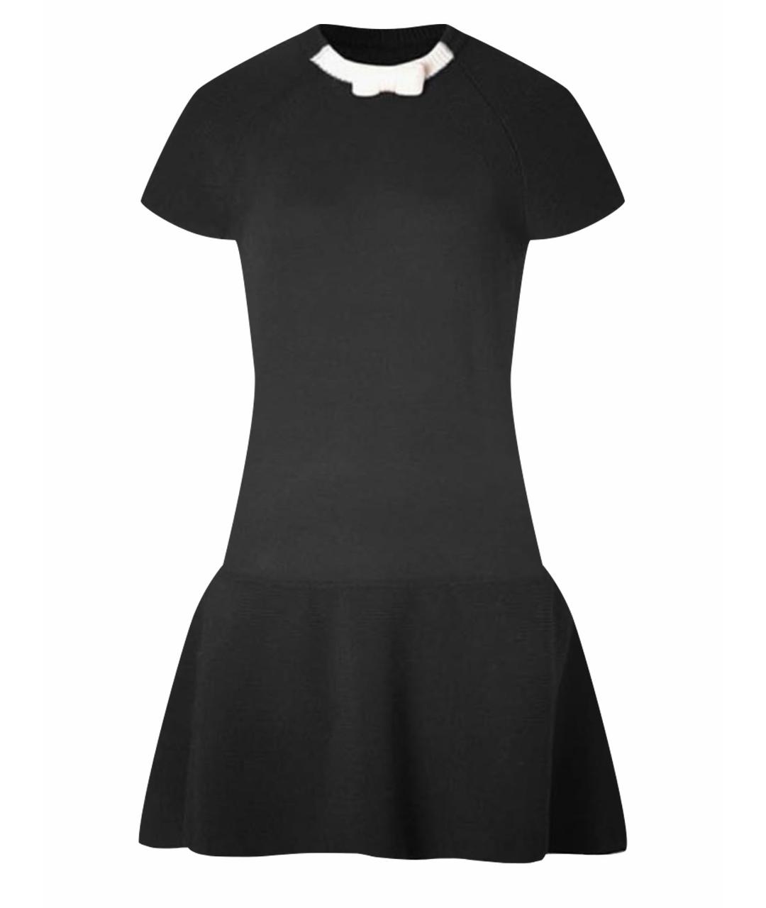RED VALENTINO Черное шерстяное повседневное платье, фото 1