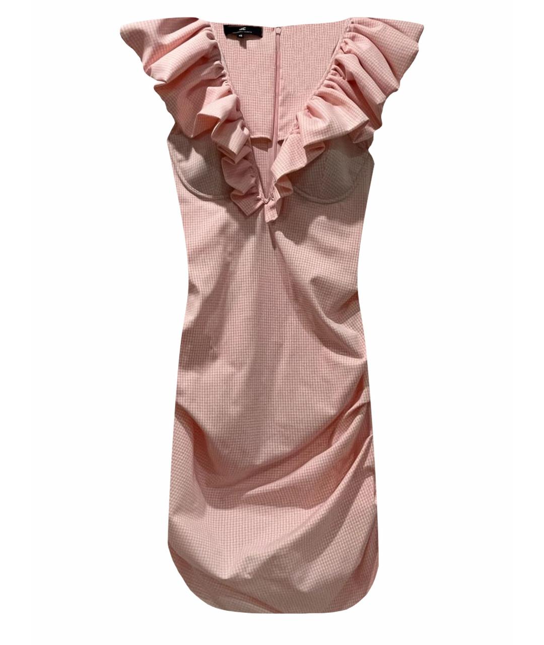ELISABETTA FRANCHI Розовое полиамидовое коктейльное платье, фото 1