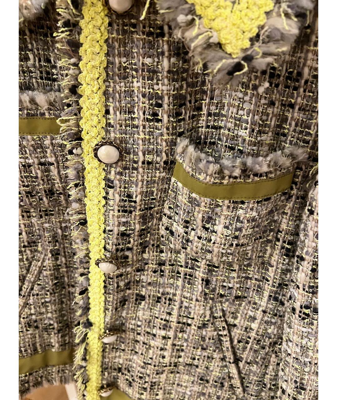 MOSCHINO Салатовый твидовый жакет/пиджак, фото 4
