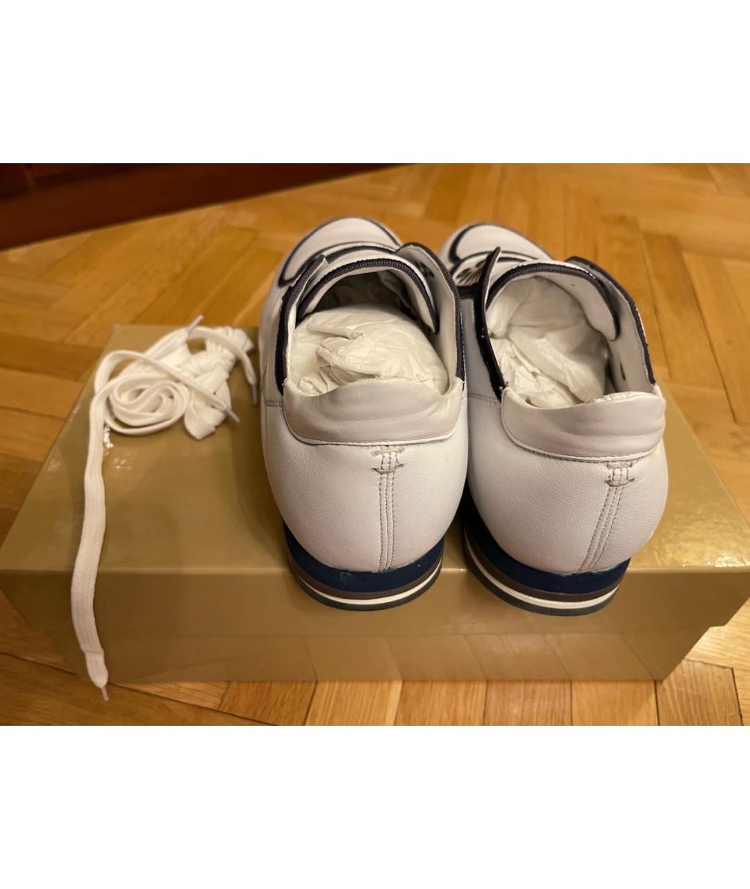 SERGIO ROSSI Белые кожаные низкие кроссовки / кеды, фото 4