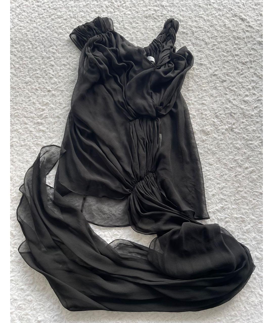 VIONNET Черная шелковая блузы, фото 9