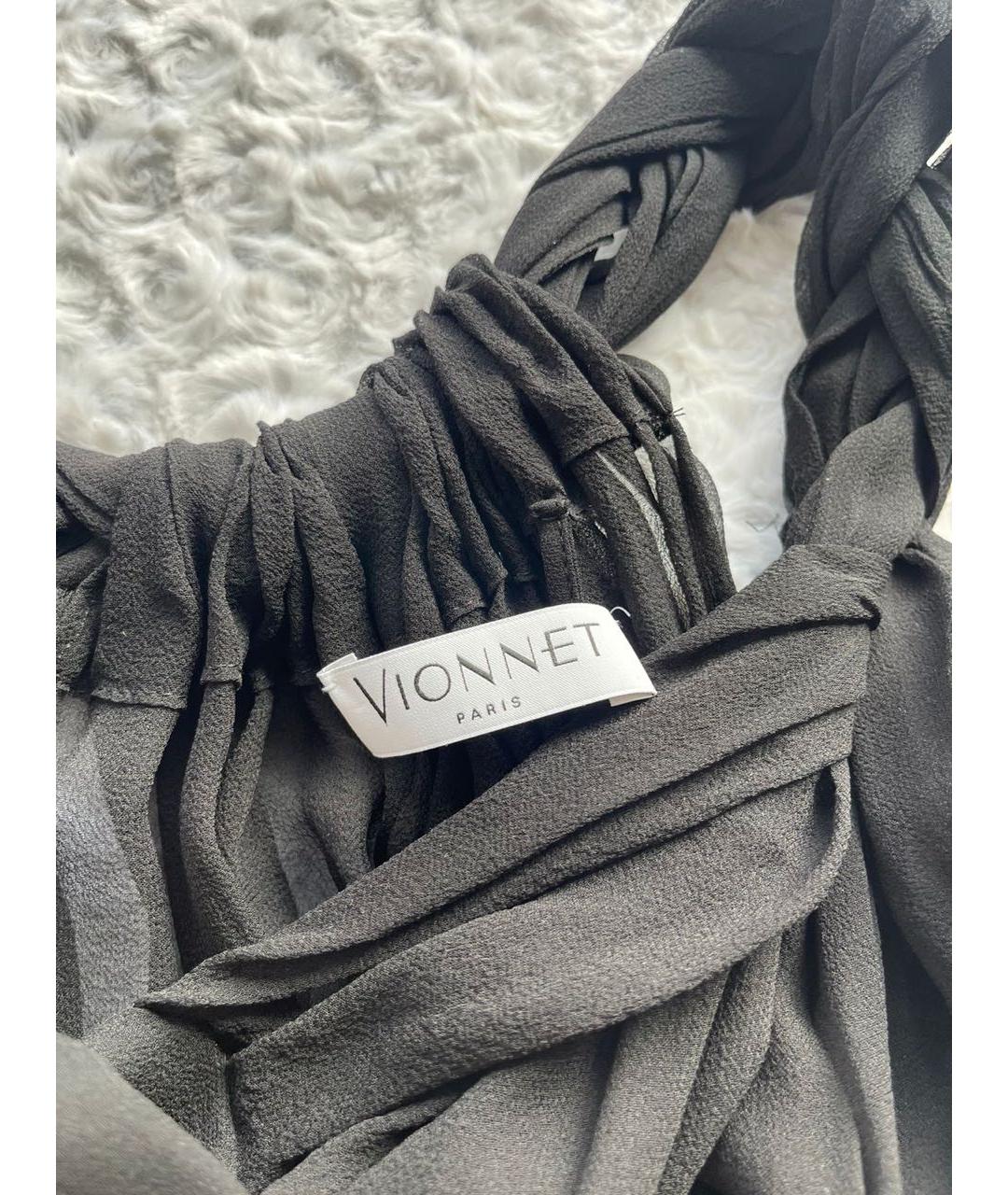VIONNET Черная шелковая блузы, фото 6