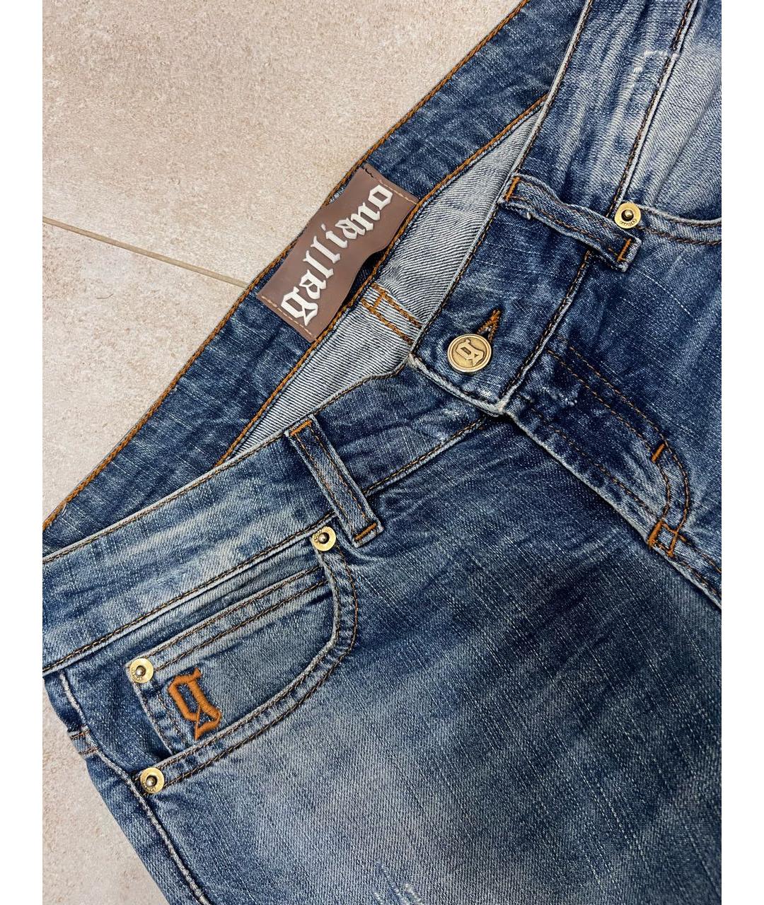 JOHN GALLIANO Синие хлопковые джинсы слим, фото 4