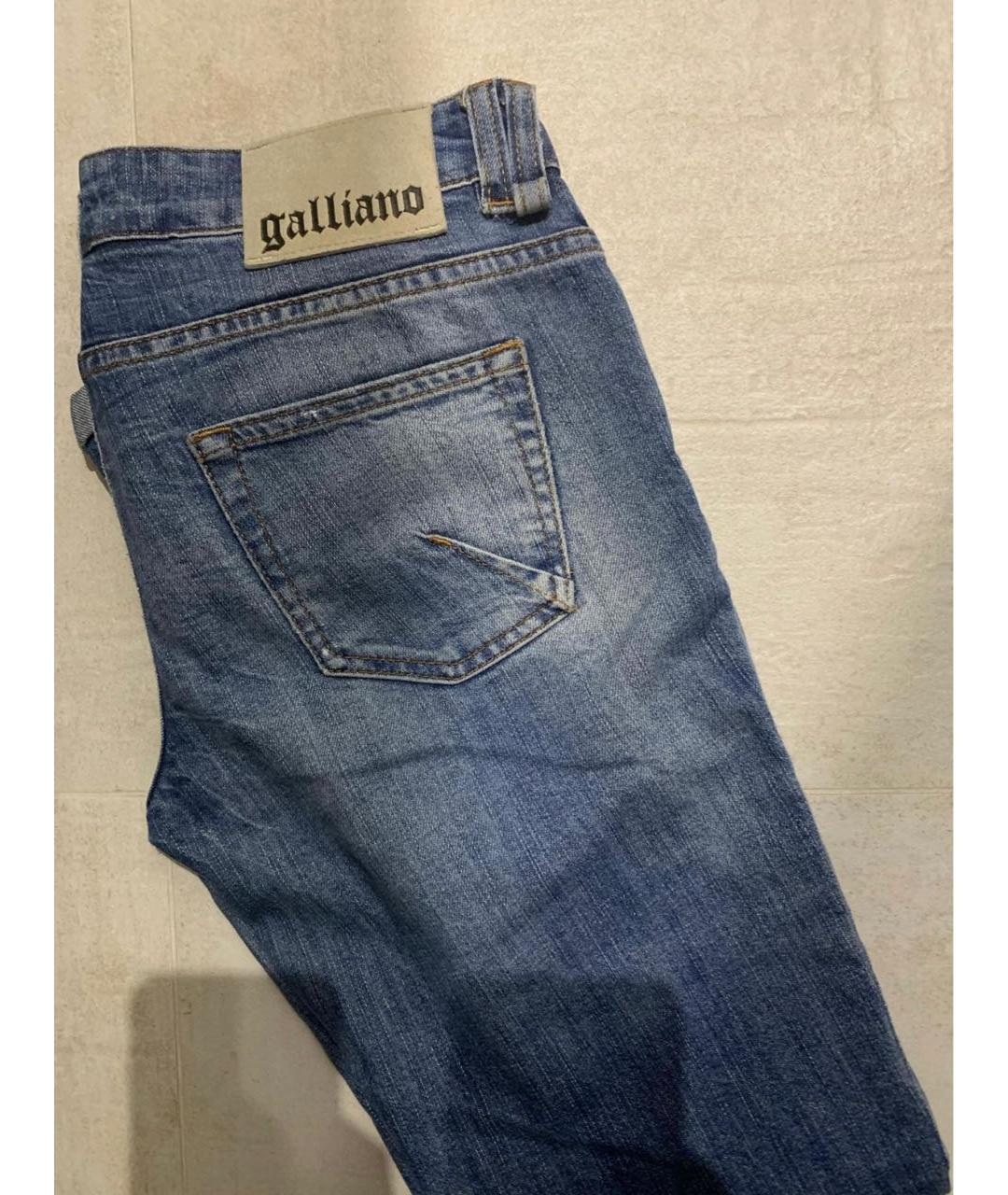 JOHN GALLIANO Синие хлопковые джинсы слим, фото 5
