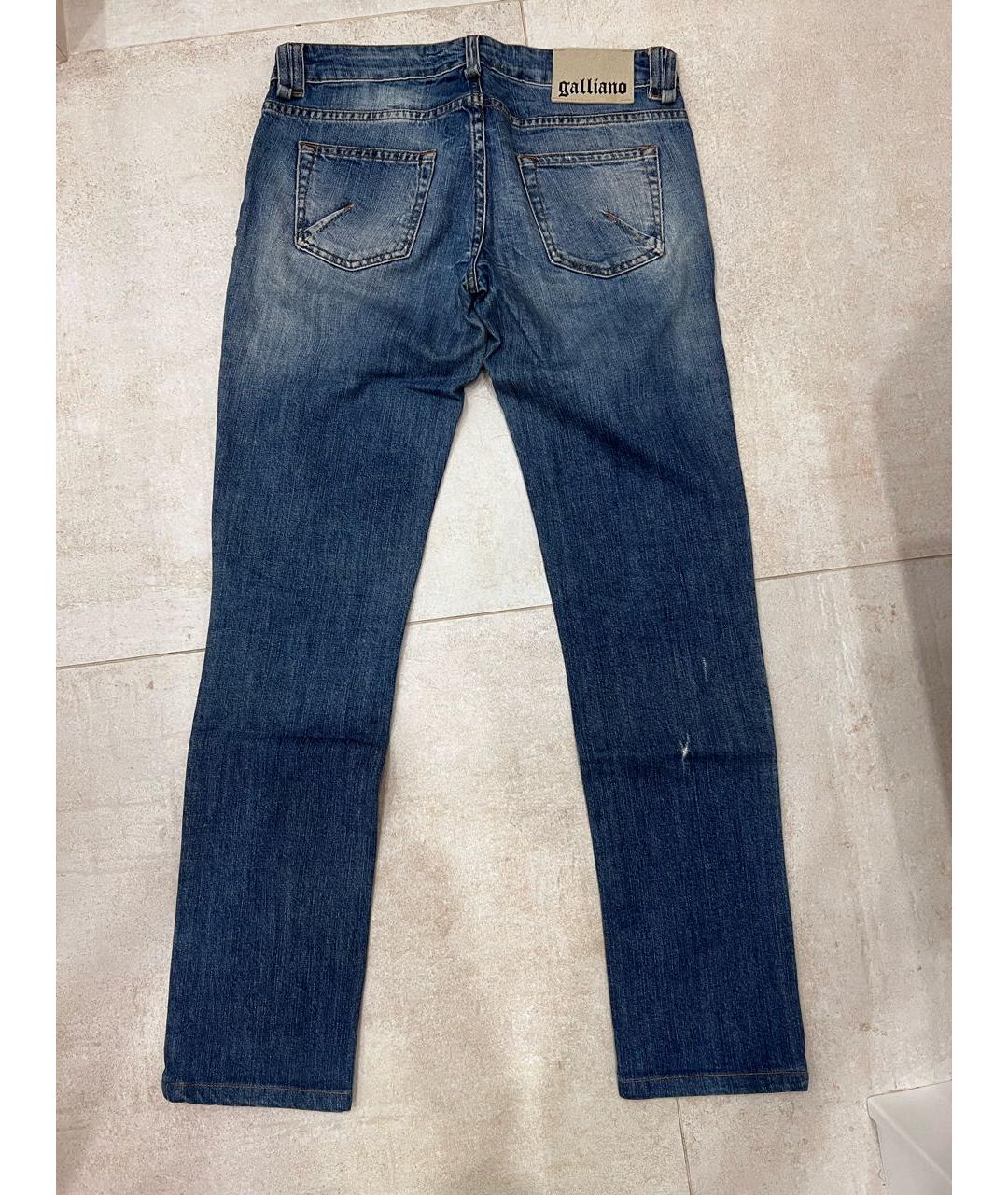 JOHN GALLIANO Синие хлопковые джинсы слим, фото 2