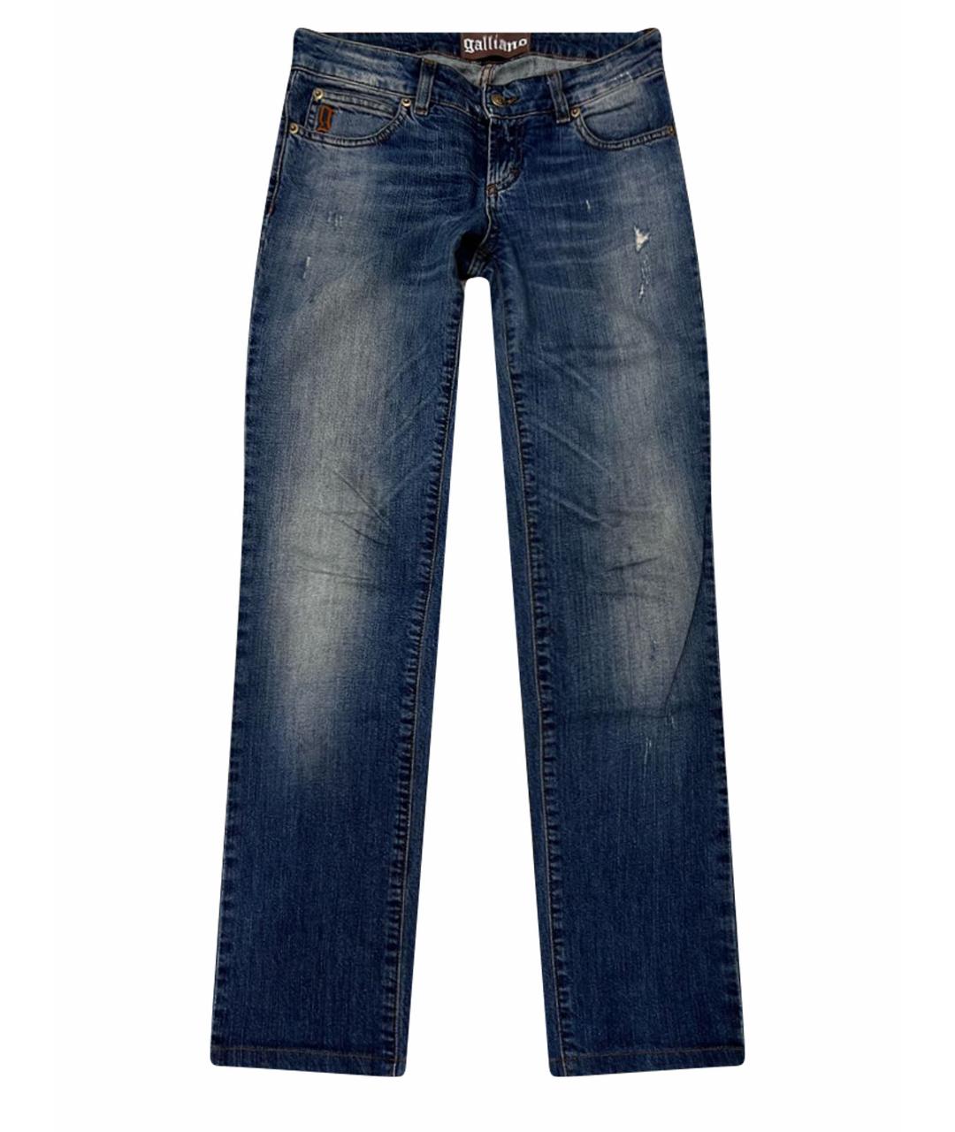 JOHN GALLIANO Синие хлопковые джинсы слим, фото 1