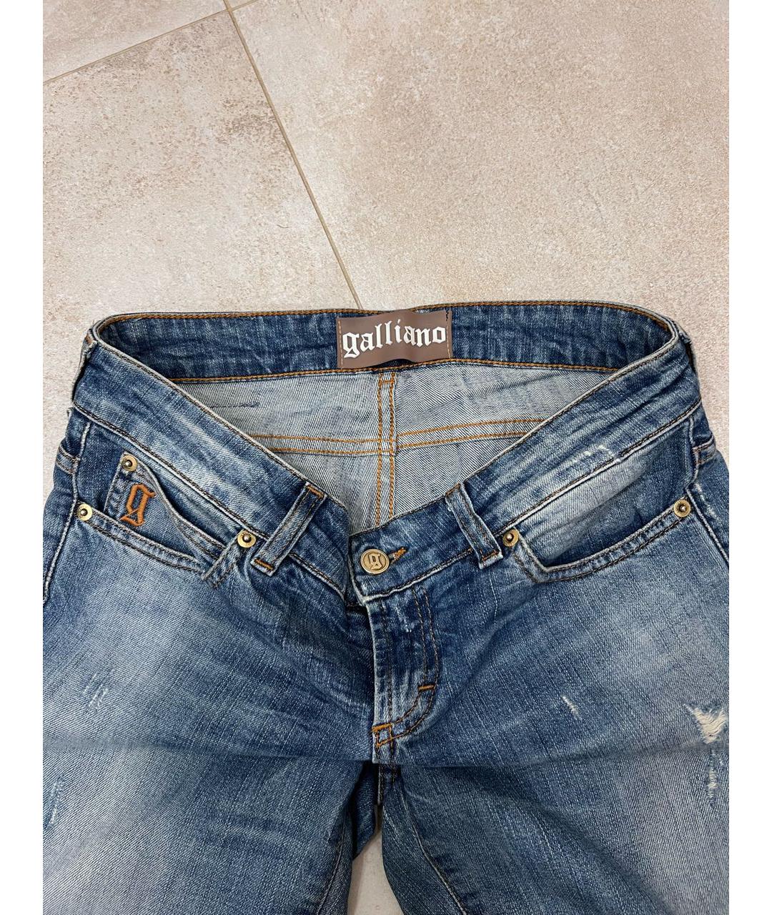 JOHN GALLIANO Синие хлопковые джинсы слим, фото 3