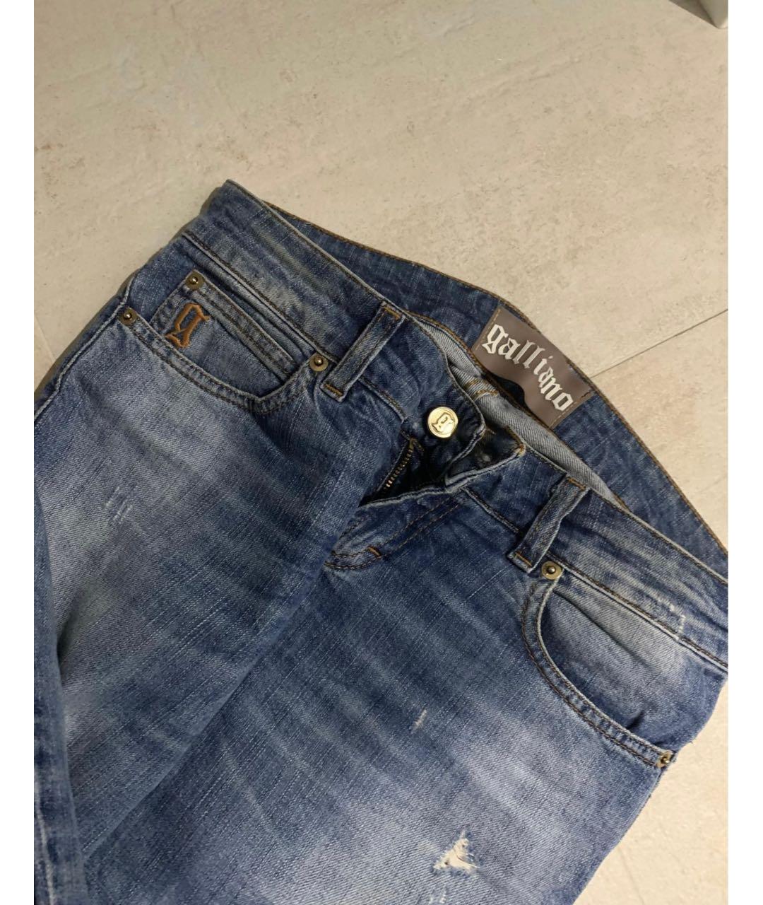 JOHN GALLIANO Синие хлопковые джинсы слим, фото 6