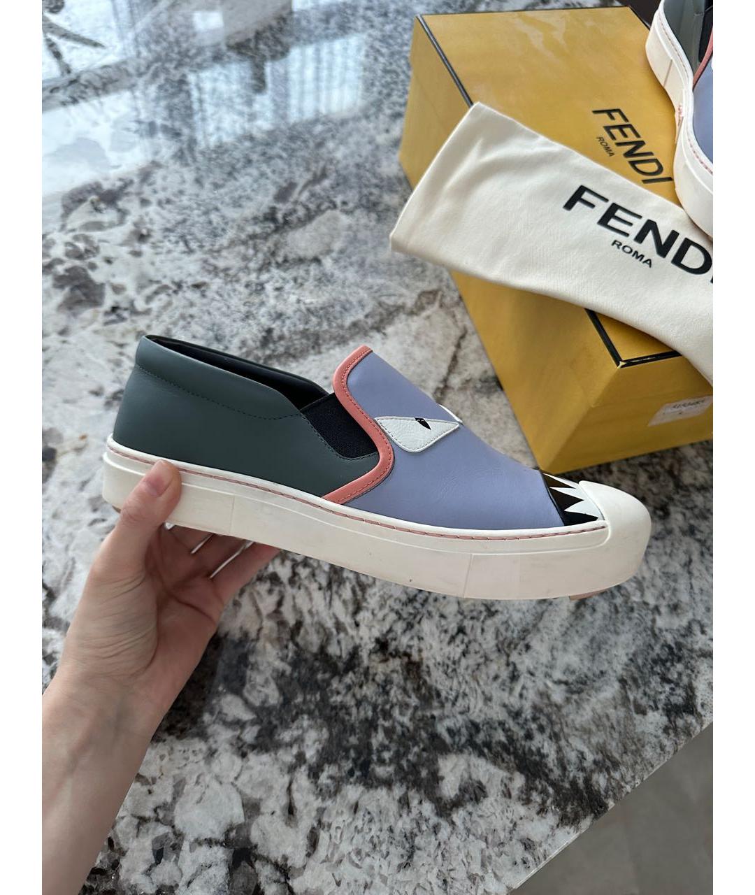FENDI Кожаные слипоны, фото 4