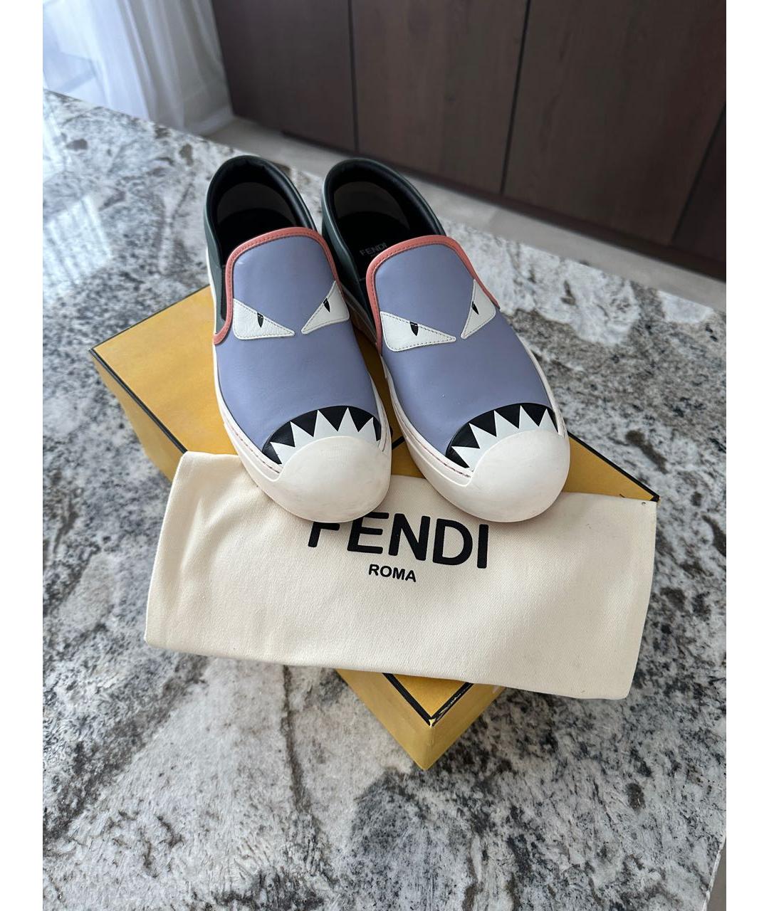 FENDI Кожаные слипоны, фото 3