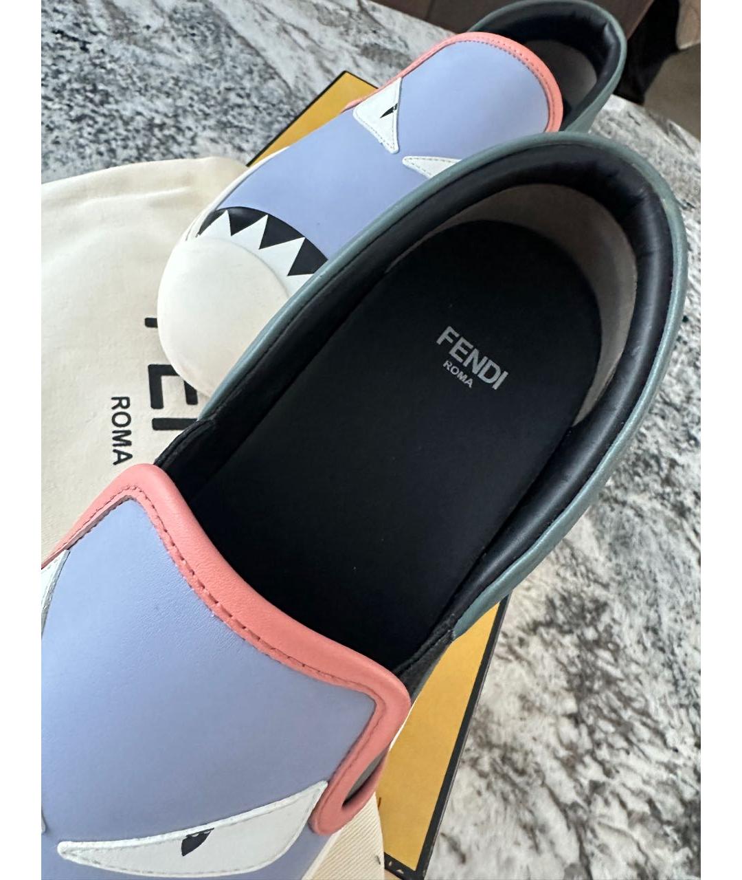 FENDI Кожаные слипоны, фото 7
