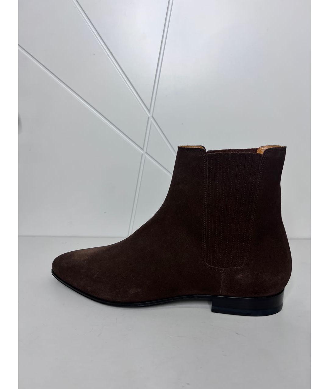 SAINT LAURENT Коричневые замшевые туфли, фото 2