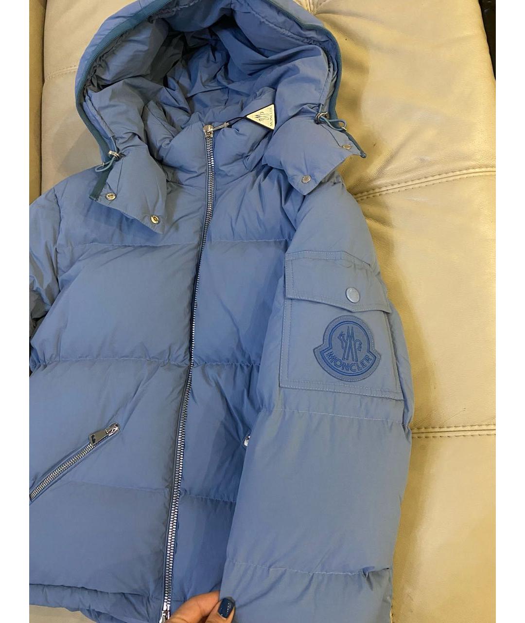 MONCLER Голубой пуховик, фото 3