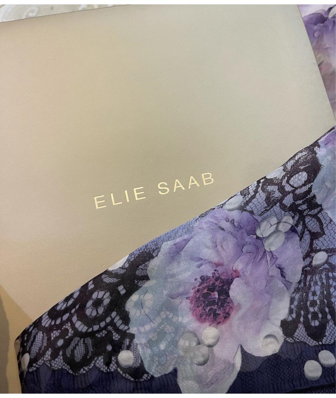 ELIE SAAB Фиолетовый шелковый шарф, фото 3