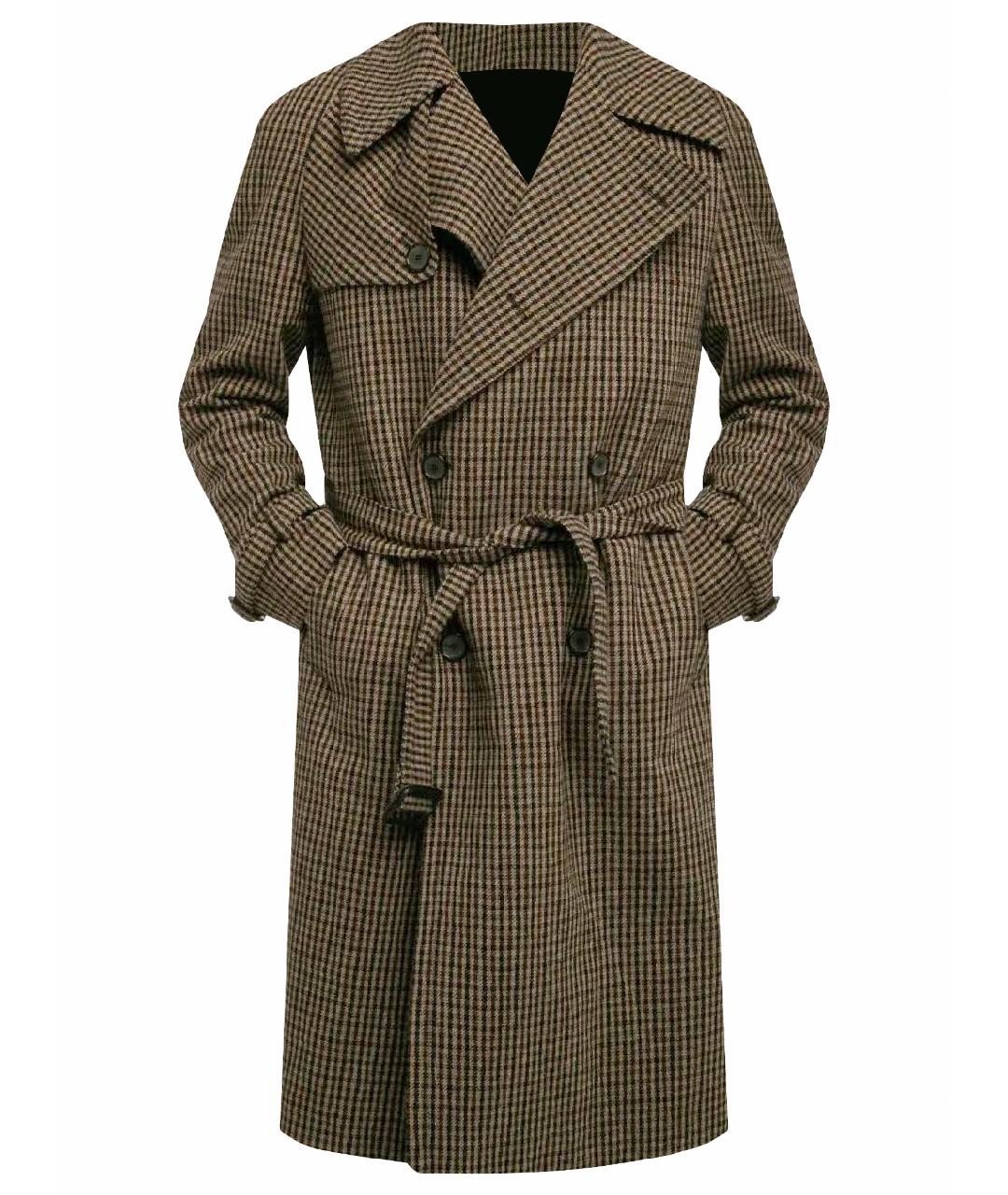 TAGLIATORE Коричневое шерстяное пальто, фото 1