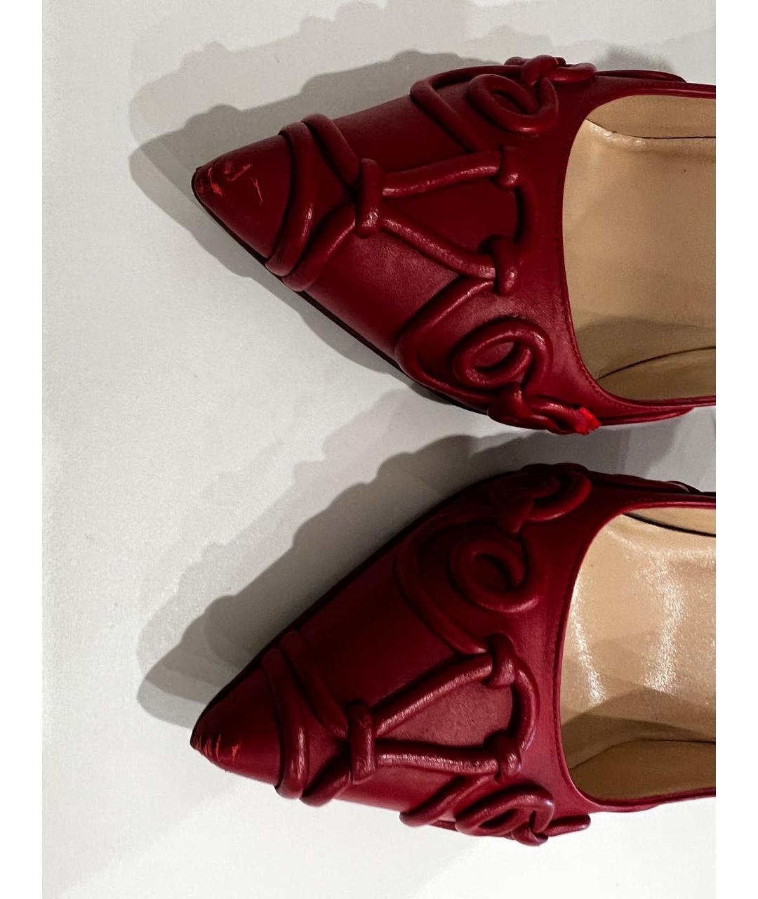 VALENTINO Красные кожаные туфли, фото 5