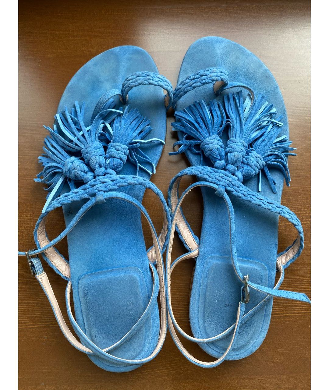 STUART WEITZMAN Синие замшевые сандалии, фото 2