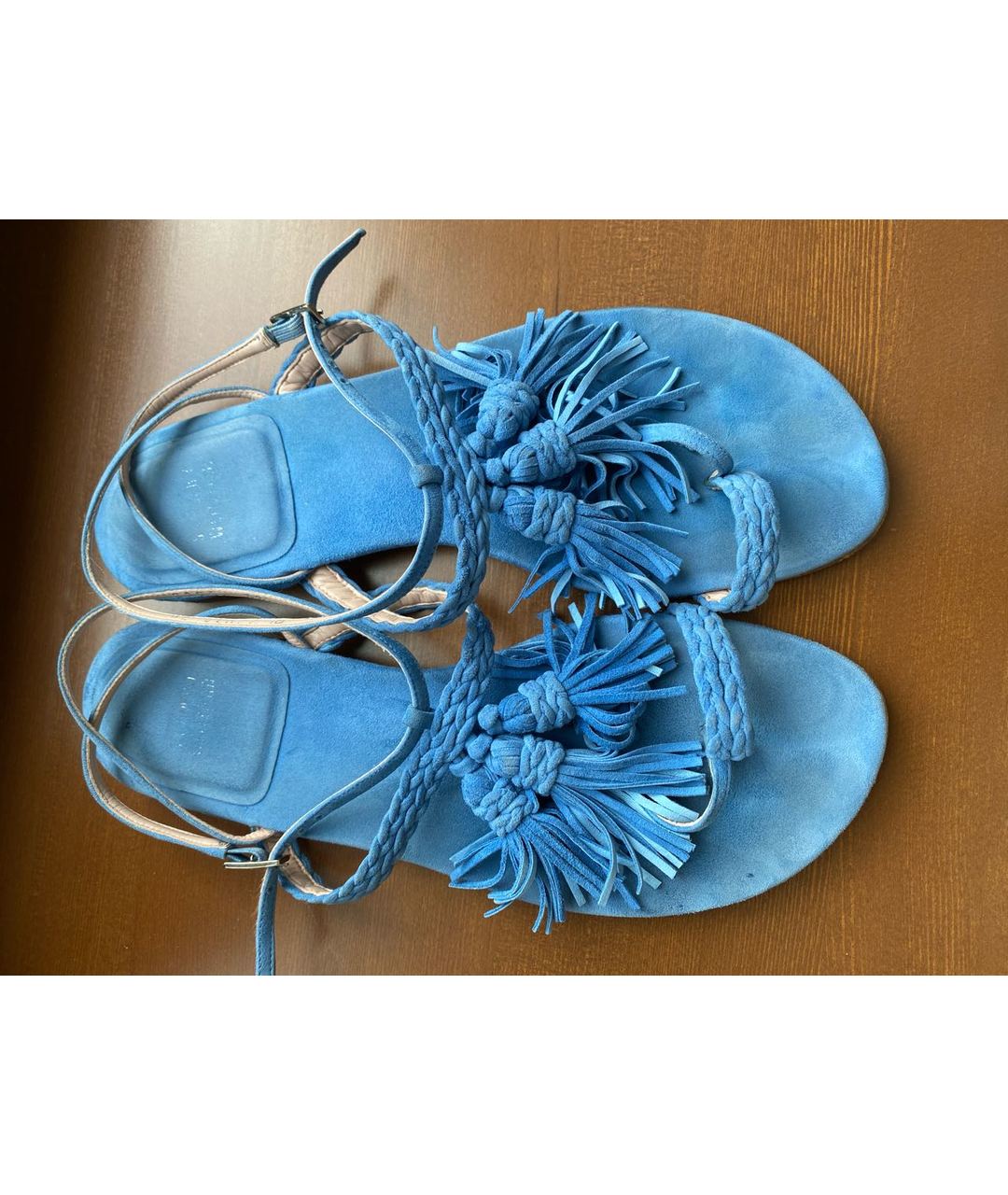 STUART WEITZMAN Синие замшевые сандалии, фото 3