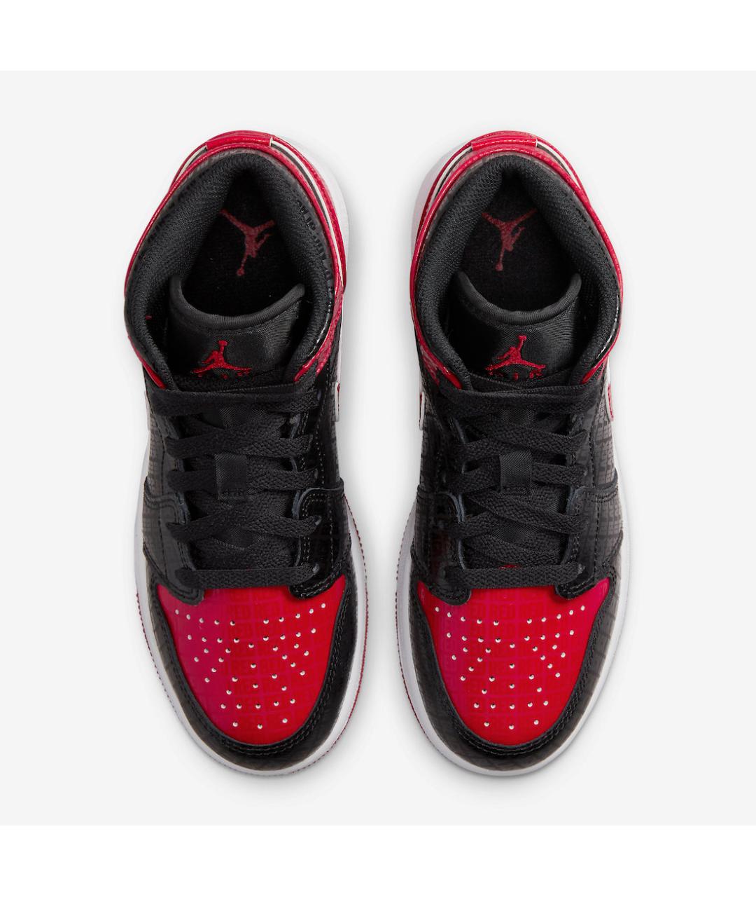 JORDAN Красные кроссовки из лакированной кожи, фото 3