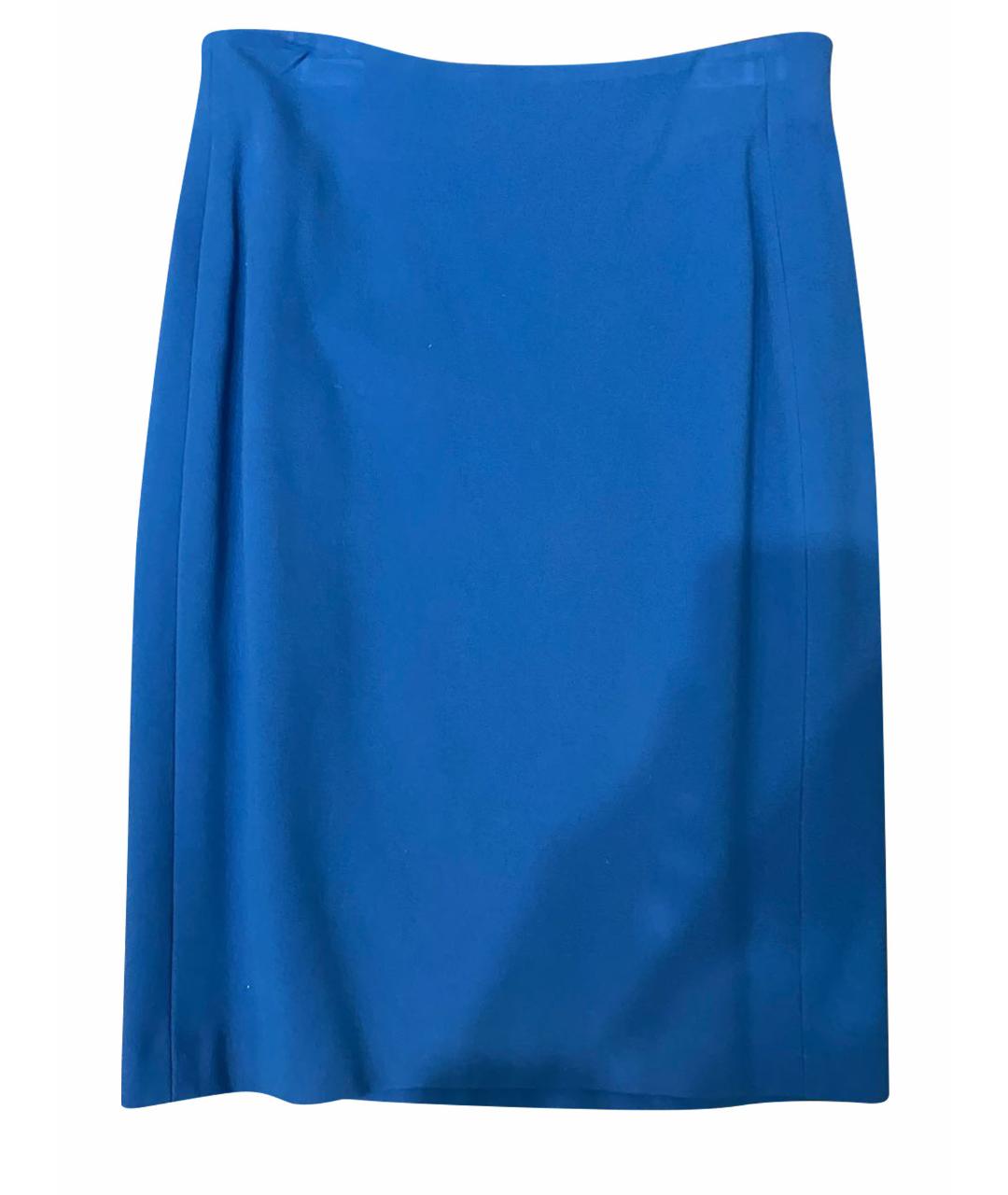 DIANE VON FURSTENBERG Синяя вискозная юбка миди, фото 1