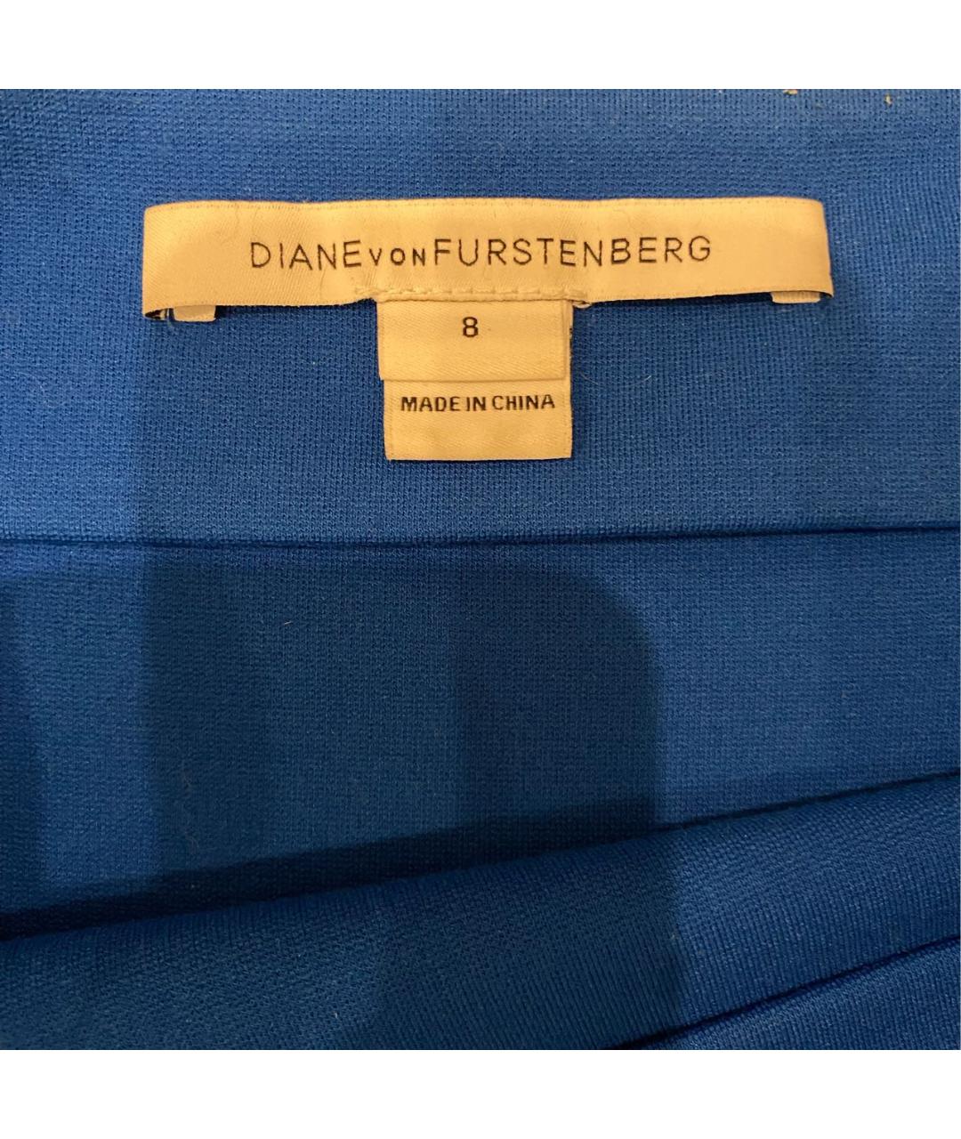 DIANE VON FURSTENBERG Синяя вискозная юбка миди, фото 3