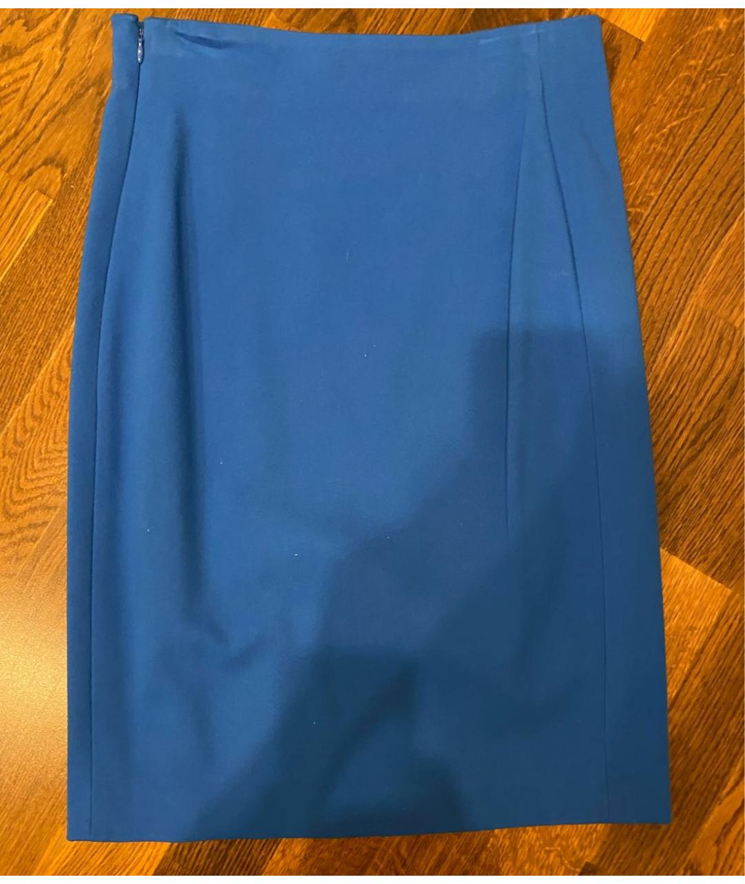DIANE VON FURSTENBERG Синяя вискозная юбка миди, фото 2