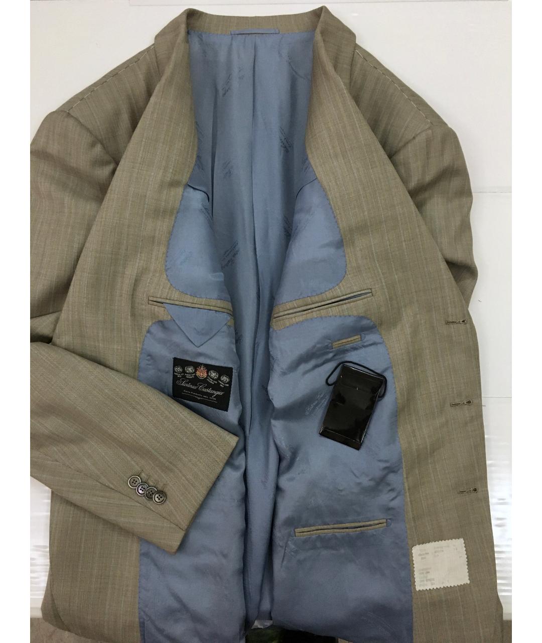 SARTORIA CASTANGIA Бежевый шерстяной пиджак, фото 3