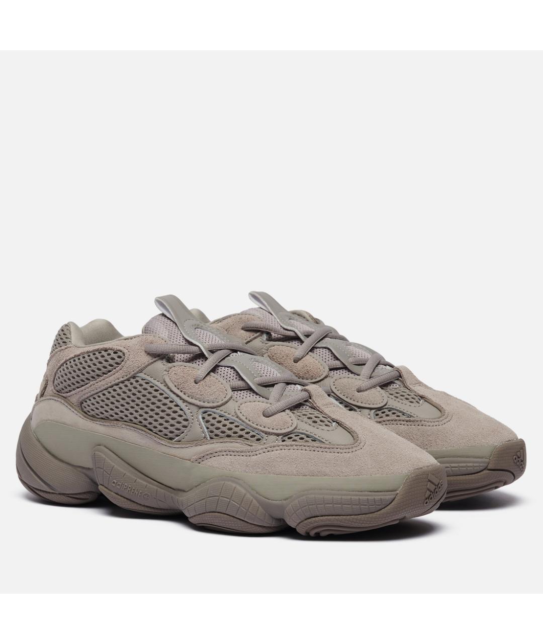 ADIDAS YEEZY Серые замшевые низкие кроссовки / кеды, фото 2