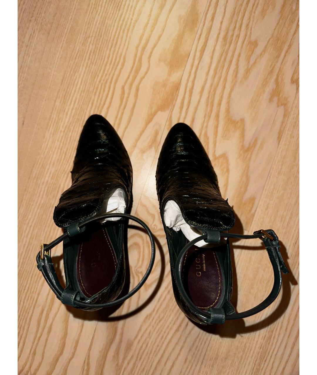 GUCCI Зеленые туфли из экзотической кожи, фото 3
