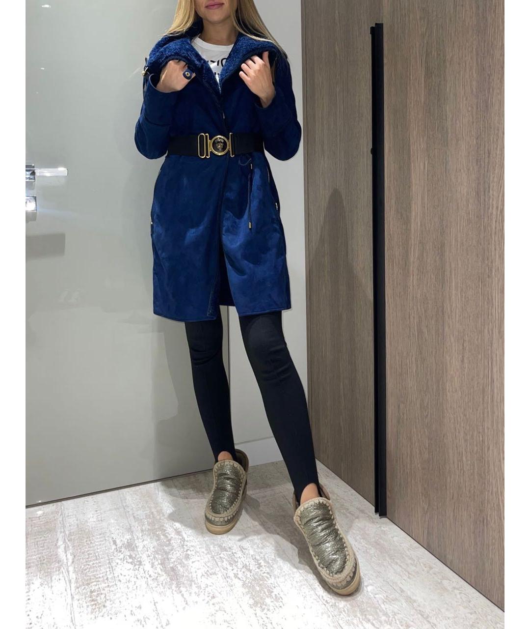GUCCI Синяя замшевая дубленка, фото 4