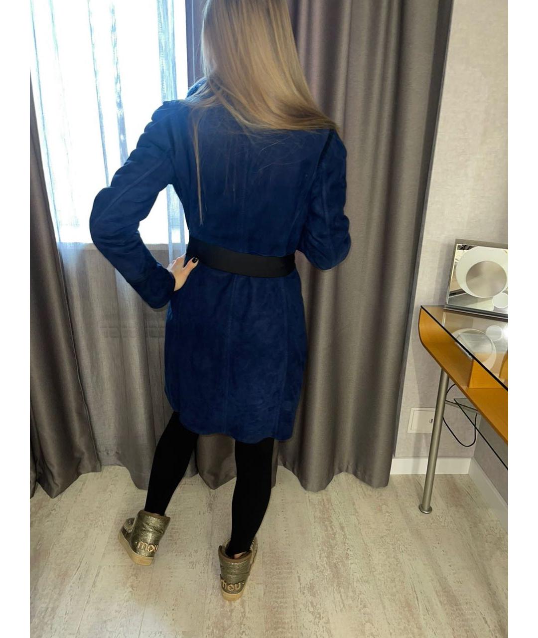 GUCCI Синяя замшевая дубленка, фото 3