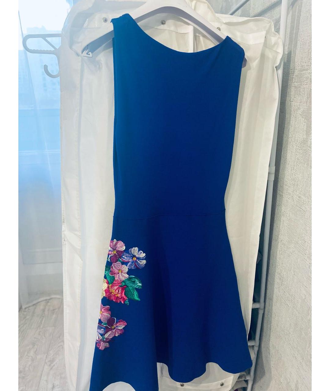 VDP Синее хлопко-эластановое коктейльное платье, фото 2