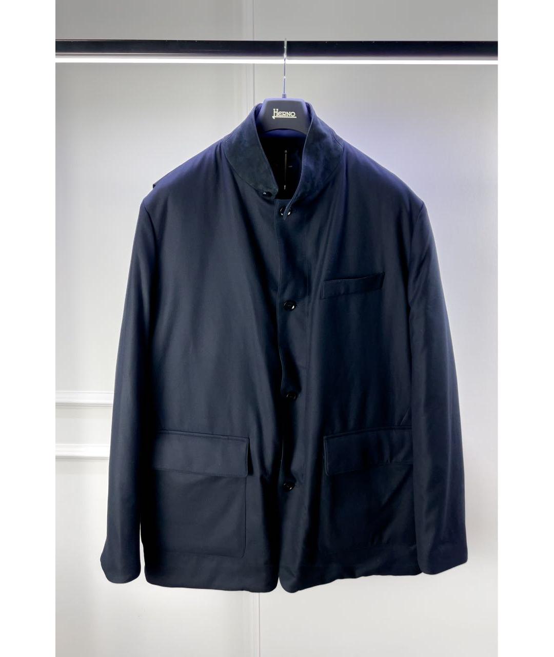 LORO PIANA Темно-синяя шерстяная куртка, фото 8