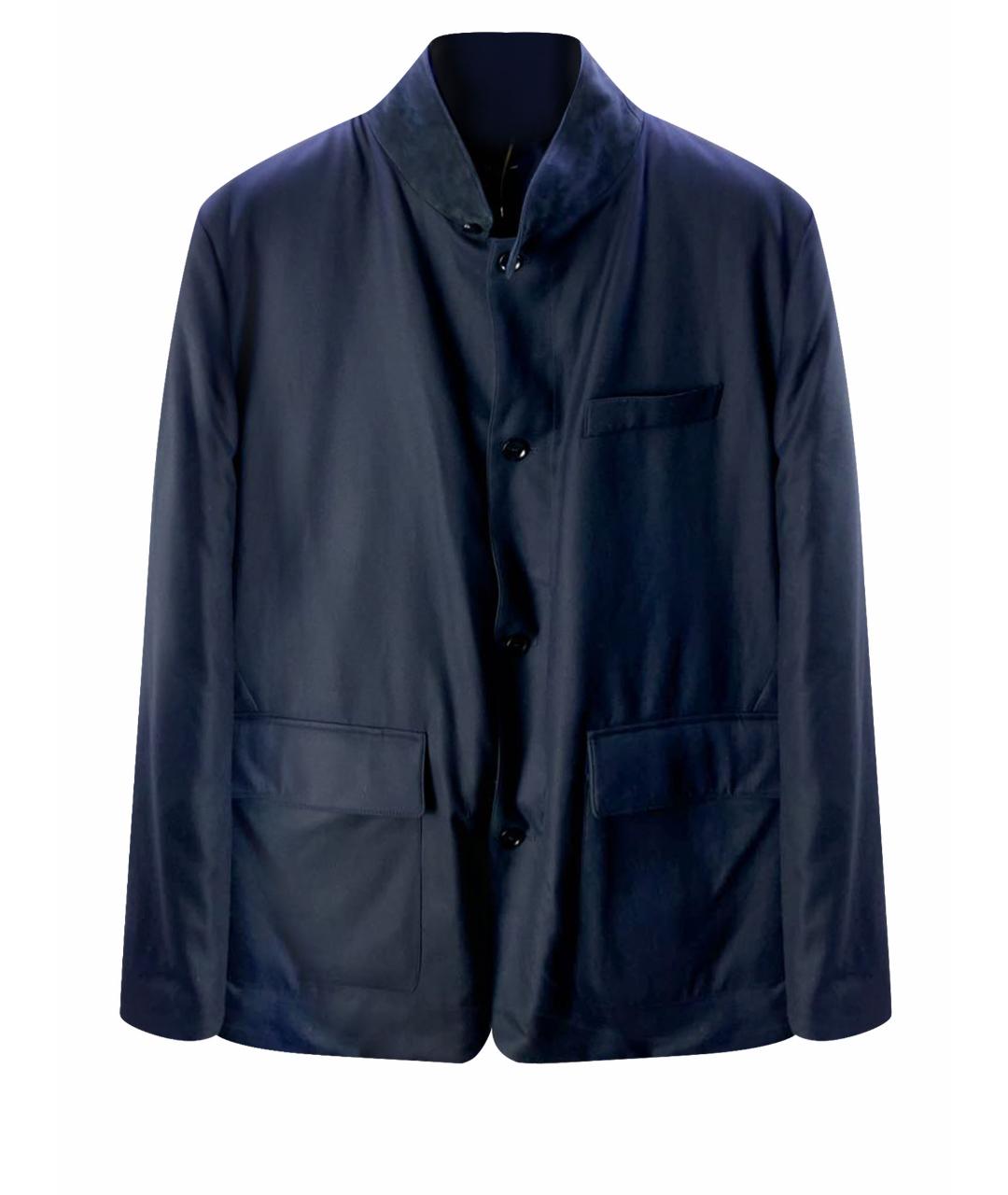 LORO PIANA Темно-синяя шерстяная куртка, фото 1