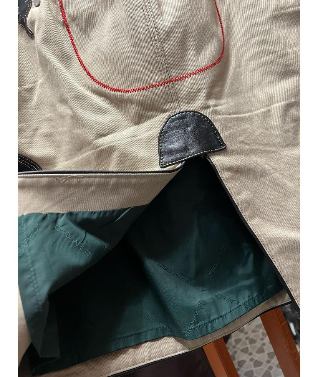 DSQUARED2 Бежевая хлопковая юбка макси, фото 5