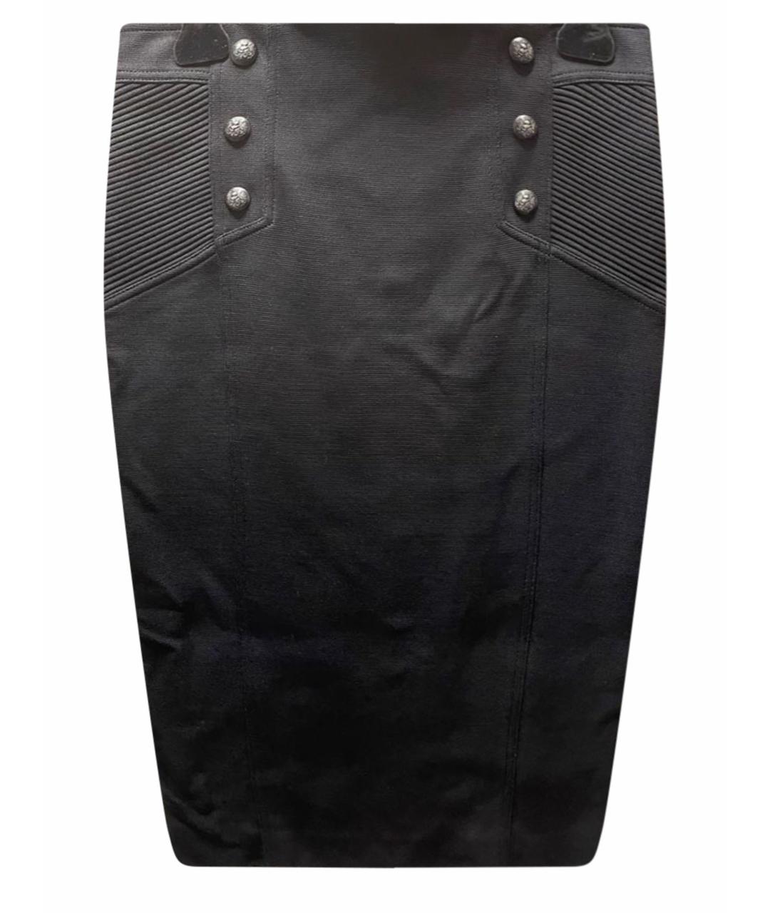 BALMAIN Черная вискозная юбка макси, фото 1