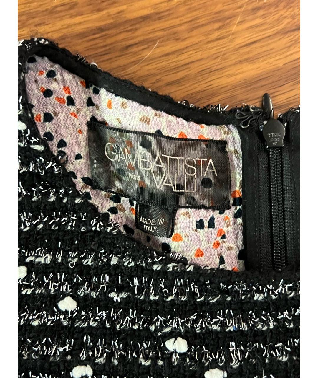 GIAMBATTISTA VALLI Черное шерстяное коктейльное платье, фото 3