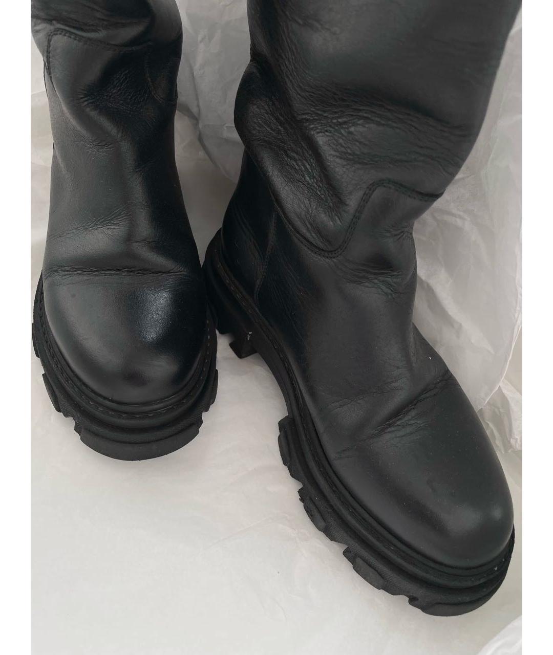 GIA COUTURE Черные кожаные сапоги, фото 2