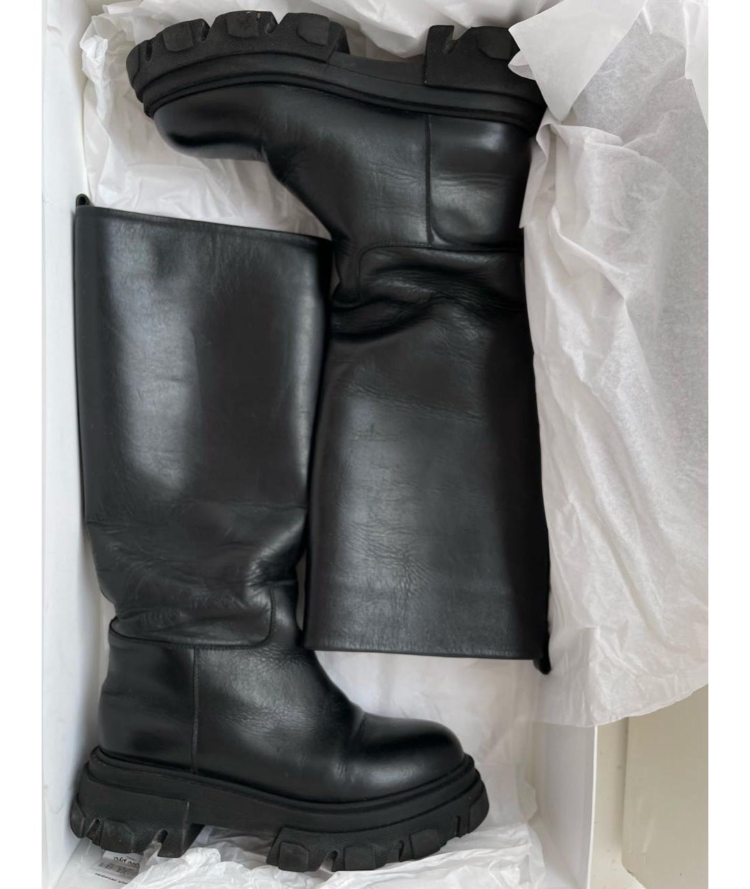 GIA COUTURE Черные кожаные сапоги, фото 3