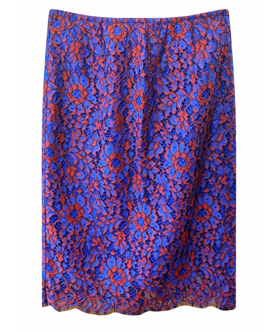 CALVIN KLEIN Фиолетовая кружевная юбка миди, фото 1