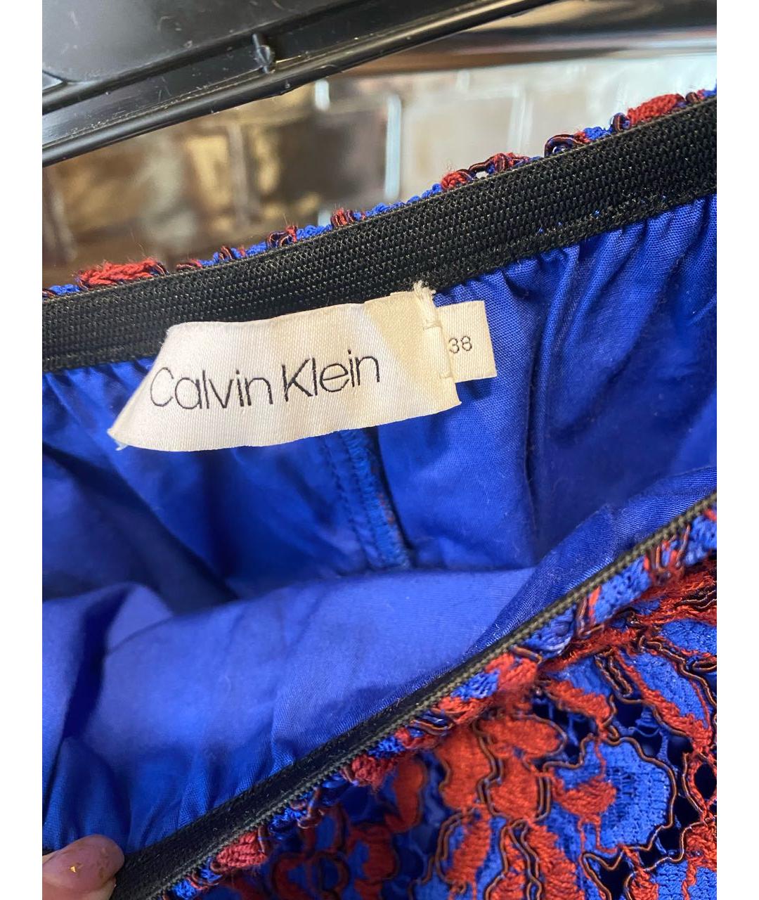 CALVIN KLEIN Фиолетовая кружевная юбка миди, фото 2