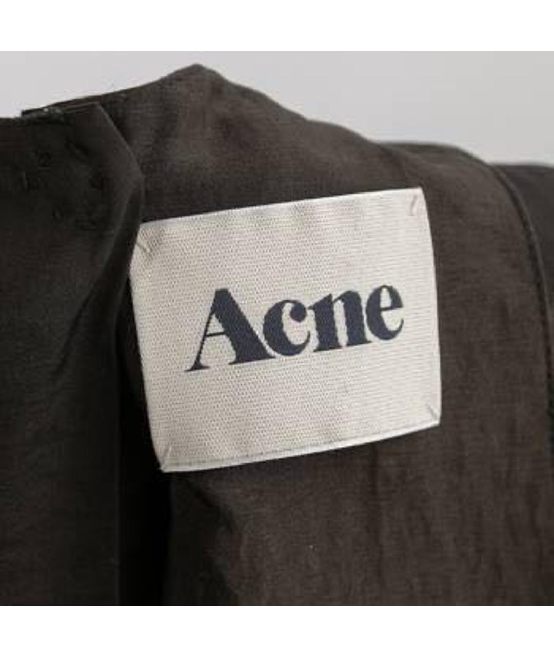 ACNE STUDIOS Коричневое полиэстеровое повседневное платье, фото 5