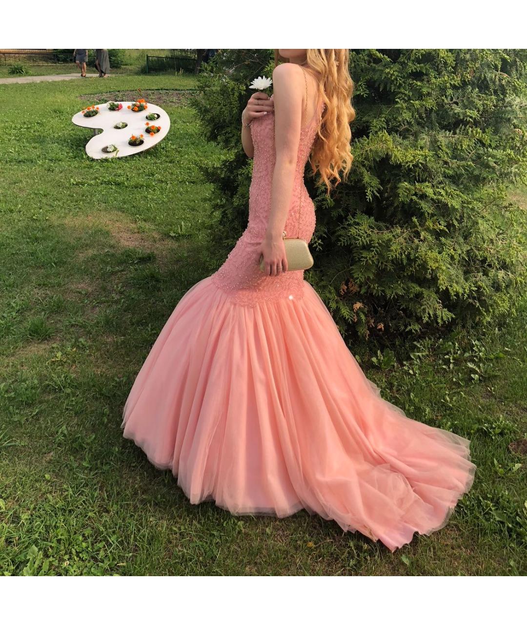 SHERRI HILL Розовое атласное вечернее платье, фото 2