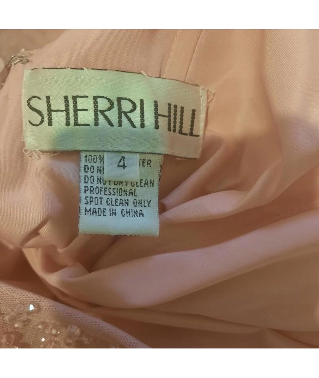 SHERRI HILL Розовое атласное вечернее платье, фото 3