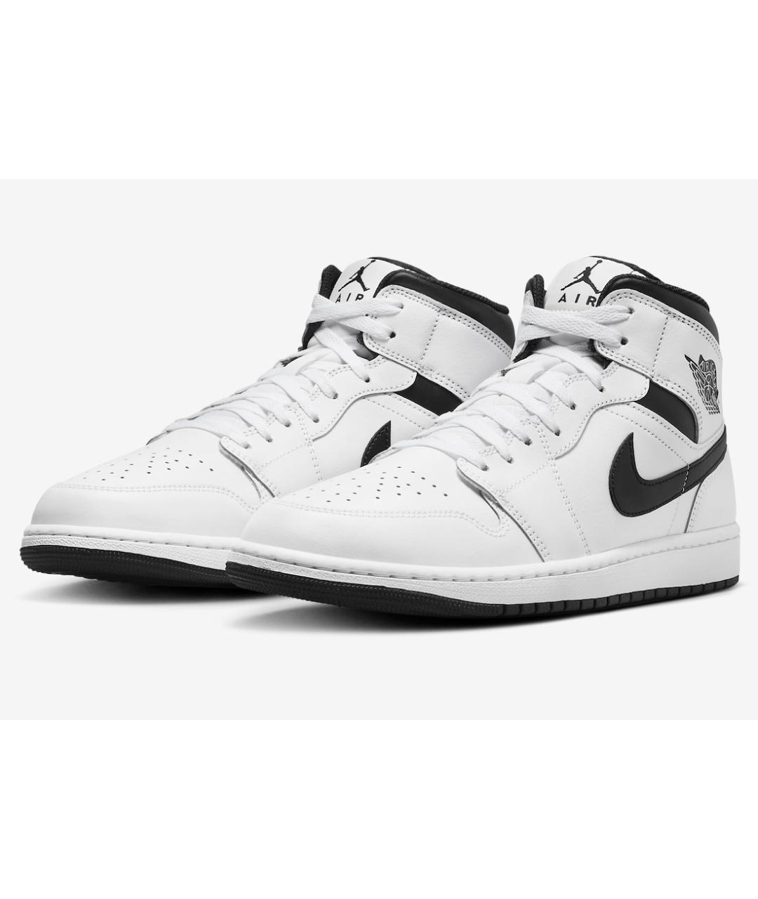 JORDAN Белые кожаные высокие кроссовки / кеды, фото 2